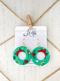 Handcrafted Polymer Clay Earrings- Holiday Floral