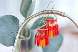 Handcrafted Beaded Fringe Earrings -Chiefs