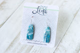 Handcrafted Polymer Clay Earrings- Teal Marble