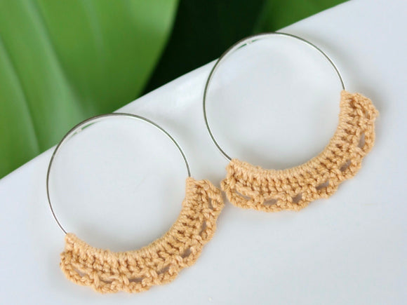 Handcrafted Crocheted Earrings- Cotton Yarn