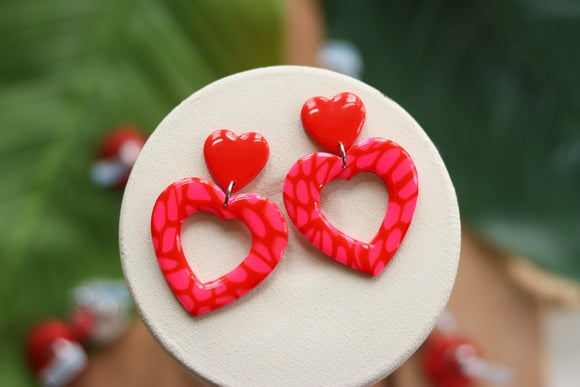 Handcrafted Polymer Clay Earrings- Valentine’s Day