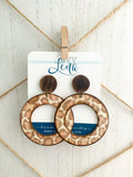 Handcrafted Leopard Print Transfer- Natural Wood Earrings