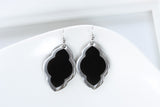 Handcrafted Steel and Clay Earrings- Black