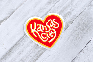 Kansas City Heart Red and Yellow Sticker- Chiefs