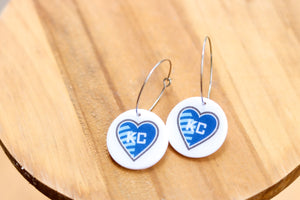 Handcrafted Polymer Clay Earrings- Graphic Transfer- Sporting KC