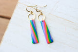Handcrafted Polymer Clay Earrings- Rainbow
