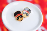 **Made-to-order** Handcrafted 3D Printed Earrings- Golden Mahomes Studs