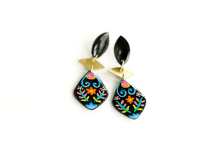 Hand Painted Polymer Clay Earrings- Fiesta