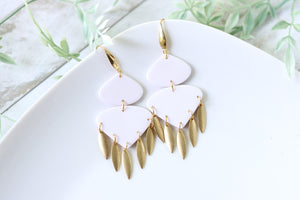 Handcrafted Polymer Clay Earrings-White
