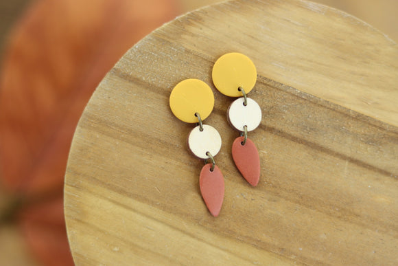 Handcrafted Polymer Clay and Wood Earrings