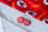 Handcrafted Print Transfer- Wood Earrings- Chiefs