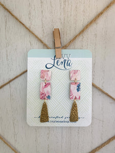 Handcrafted Polymer Clay Earrings- Floral Transfer