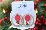 Handcrafted Polymer Clay Earrings- Holiday Floral
