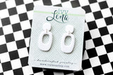 Handcrafted Polymer Clay Earrings- White
