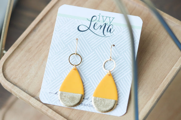 Handcrafted Polymer Clay Earrings- Yellow