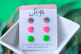 Handcrafted Polymer Clay 3 Pack Stud Earrings- St. Patrick’s Day