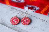 Handcrafted Print Transfer- Wood Earrings- Chiefs