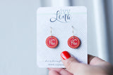 Handcrafted Print Transfer- Wood Earrings- Chiefs