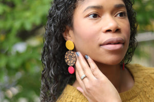 Handcrafted Wood Burned Earrings