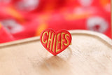 Handcrafted Polymer Clay Ring- Chiefs Heart