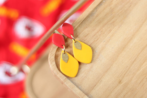 Handcrafted Polymer Clay Earrings- Chiefs
