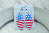 Handcrafted Polymer Clay Earrings- Graphic Transfer- 4th of July