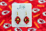Handcrafted Polymer Clay Earrings- Graphic Transfer- Chiefs
